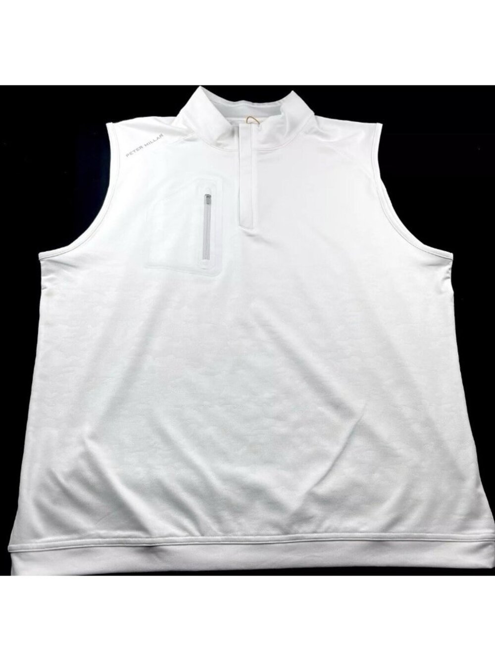 Peter Millar L Crown Sport Forge Camouflage Performance Quarter Zip Vest White